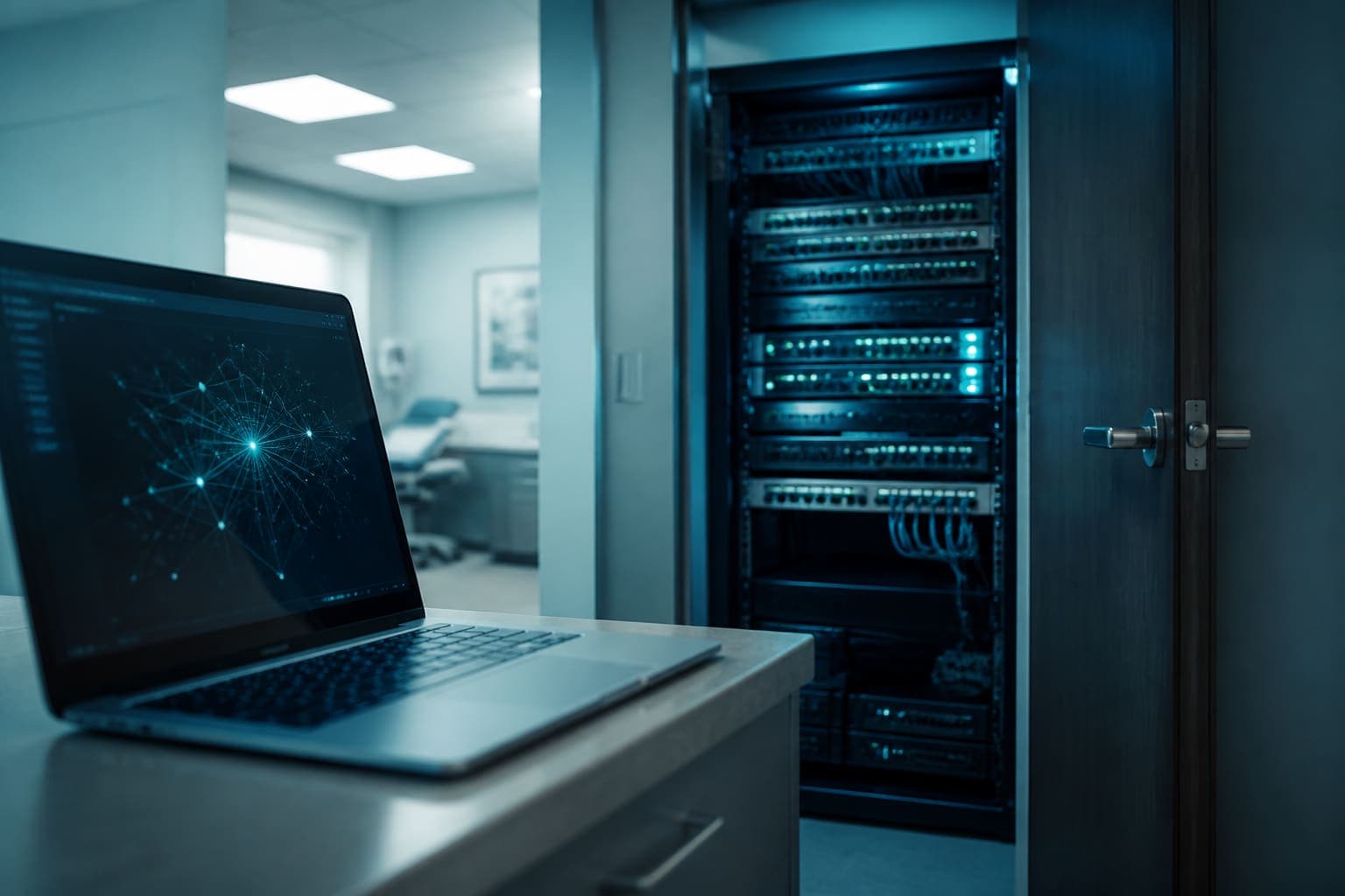 Clinic network equipment and monitoring view - protection and visibility for practice systems.